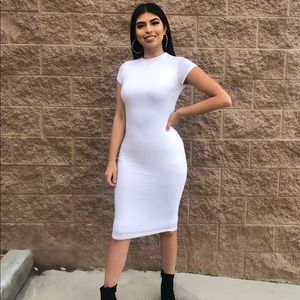 All white Midi Dress